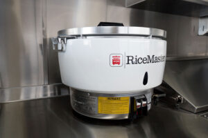 rice maker on a food truck counter